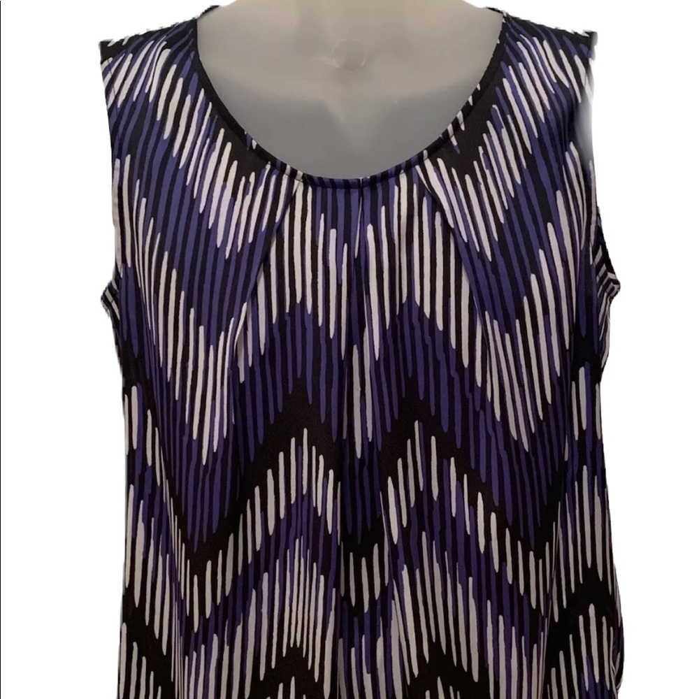 NINE WEST Purple & Black Sleeveless Career Blouse Top Women S Small